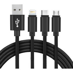Setty USB 3 v 1 kabel za prenos polnjenja dolžine 1 m Black, (20524342) Cene