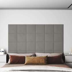  Zidna uzglavlja 12 pcs Svijetlo siva 30 x 30 cm Baršun Cijene