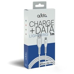 ADDA Kabel USB-304-WH, Fusion Charge+Data, MFI, USB-A na lightning, 2.4A, Premium TPE, 1m, bel, (21251126) Cene