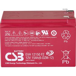 CSB Battery Svinčev akumulator 12 V 15 Ah EVH 12150 EVH12150X3 svinčeno-koprenasti (AGM) (ŠxVxG) 151 x 102 x 98mm ploščati vtič 6.35mm stabilni cikli,, (20438591) Cene