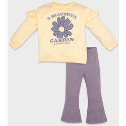 Defacto baby girl floral printed cotton sweatshirt ribbed camisole tights bottom top set Cene