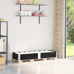 vidaXL Paletni okvir črn 150x50 cm trdna borovina Cene