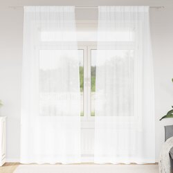 vidaXL Zavjese sa zavjesama 2 pcs Bijela 140 x 225 cm Poliester Cijene