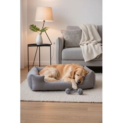 Paws &amp; Whiskers Krevet za ljubimce Kare, 60 × 45 × 15 cm, Sivi Cene