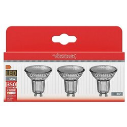 VOLTOLUX Set LED sijalk (GU10, Ni mogoče zatemniti, Toplo bela, 350 lm, 4,3 W, 3 kos) Cene