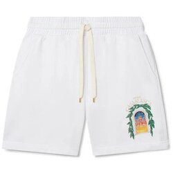 Casablanca Kratke hlače & Bermuda AVENIDA PRINTED SWEATSHORT WHITE Bela Cene