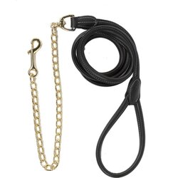 Kentucky Horsewear Povodec iz umetnega usnja z verižico, 270 cm - črna Cene