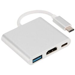 Linkom Adapter za TV Monitor 3u1 Hub USB-C, USB 3.0, HDMI 4k - Bijela KP34019 Cene