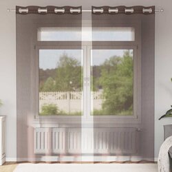 vidaXL Voile zavjese s ušicama 2 kom smeđe 140x245 cm Cijene