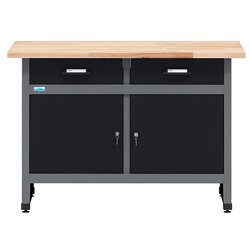 KÜPPER Delovni pult (Do x Š: 60 x 120 cm, Delovna višina: 84 cm, Nosilnost: 300 kg, Črna, Število predalov: 2 kos) Cene