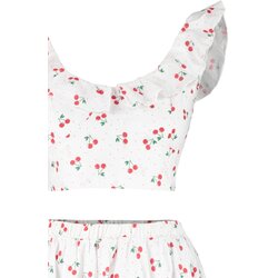 Trendyol Fruit Patterned Woven Ruffled 100% Cotton Blouse and Skirt Suit Cijene