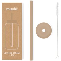 Muuki Silikonska slamka sa četkom za čišćenje/s poklopcem Milk Coffee – Cene