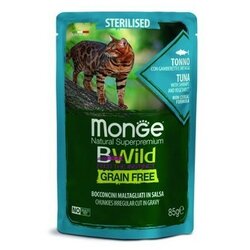 BWild cat Bwild Sterilised Tuna Kozice/Zelenjava 85 g Cene