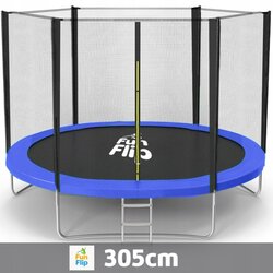 Fun Flip Proizvod sa nedostatkom - OUTLET - Trambolina 305cm sa sigurnosnom mrežom i merdevinama - 150 kg nosivosti ( FF-305-BL-OUT ) Cene