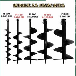  Burgija za bušač rupa 300x80cm fi300 Cene