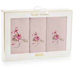 Zwoltex unisex's Towel Set Aster Pink/ Flowers Cene
