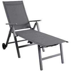 SUNFUN maja ležaljka za sunčanje (š x d x v: 75 x 189 x 108 cm, antracit, s podesivim naslonom za leđa) Cijene