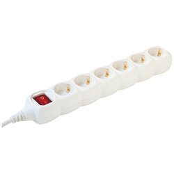 Home Produžni kabl, 6 utičnice, prekidač, 1.5mm², 3 met, bijeli - NV 6K-3/WH/1,5 Cijene
