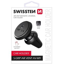 Swissten držač za mobitel, metalni, magnet, za vent S-GRIP AIR VENT AV-M9 crni Cene