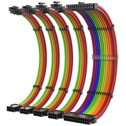 ATX ekstenzioni kabel set ( 24-pin + PCI-E 8-pin + CPU EPS 8-pin, 350mm, rainbow) Cene