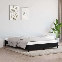  Za krevet crni 140 x 190 cm od tkanine Cijene
