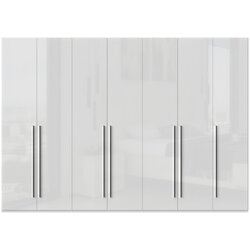 Jela Jagodina jela plakar P7/PN - kolekcija piano - kristalno bela/kristalno bela hg lak - 317x224x56 cm Cene