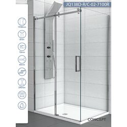 Copen tuš kabina JQ138D-R/C-02-7100R neptun desna srebrni ram 100x80x190cm providno staklo Cene