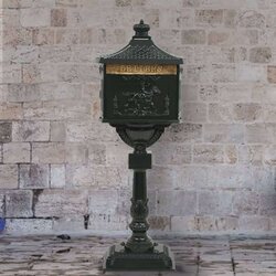  poštni nabiralnik s podstavkom starinski stil aluminij zelen Cene