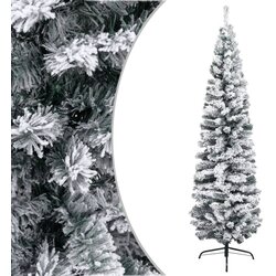 vidaXL usko umjetno božićno drvce sa snijegom zeleno 180 cm PVC Cijene