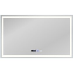Nettlife Svetlobno ogledalo za kopalnico - 100x60 cm LED, IP44, stikalo na dotik, ura, odmegljevalnik, nastavljivo, (22149688) Cene