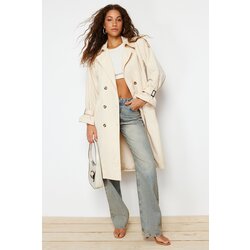 Trendyol Stone Oversize Wide Cut Belted Trench Coat Cijene