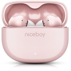 Niceboy pins 4 - bežične slušalice sa aktivnim poništavanjem buke (anc), 400 mah + 2x 50 mah, IPX4, ružičaste Cene