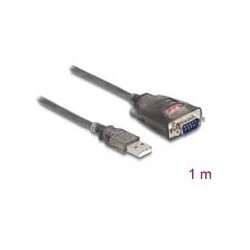 Delock Adapter USB 2.0 Type-A to 1 x Serial RS-232 D-Sub 9 pin male with nuts with 3 x LED 1 m Cene