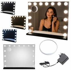 Ikonka LED Kozmetičko Ogledalo s 15 LED Žarulja – Podesiva Svjetlina, 10x Povećalo Cene