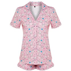 Trendyol Pink 100% Cotton Shirt-Shorts Knitted Pajama Set Cijene