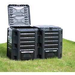 vidaXL Vrtni kompostnik črn 800 L Cene