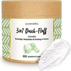 puremetics 3in1 dusch-fluff s solnim pilingom - limeta Cene