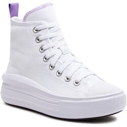 Converse Modne superge Chuck Taylor All Star Move Platform A03667C White/Pixel Purple/White Cene