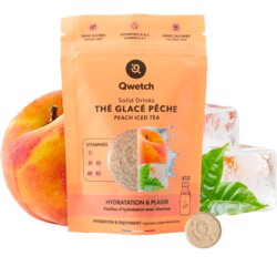 Qwetch Solid Drinks - Peach Iced Tea - Vitamins C & B - 12 šum. tabl. Cene