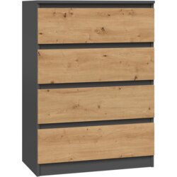 TOP E SHOP Stylish Malwa M4 Chest of Drawers in Anthracite and Artisan Oak, (21738631) Cene