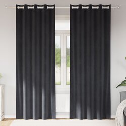 vidaXL Zavjese Tamno siva Poliester 140 x 260 cm Zavjese s očima Cijene