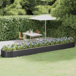 vidaXL Povišena vrtna gredica od čelika 507x100x36 cm antracit Cijene