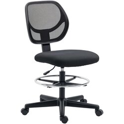 Vinsetto risalni stol mrežasta tkanina, pena, večplastna plošča 59D x 61Š x 93–113V cm Črna, (5000242975) Cene