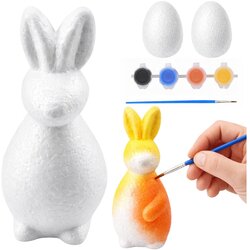 Bunny Styrofoam Decorations Painting Kit 2 Eggs Paints Cene