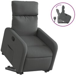 Maison Chic Naslanjač - Relax naslanjač s funkcijo vstajanja temno sivo blago, (22040160) Cene