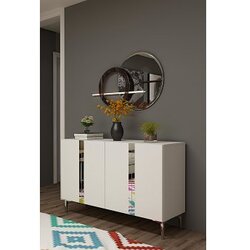 Hanah home Konzola Anka 120 White Silver Cene