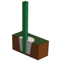  Stub za 3D panelnu ogradu 50x50/1,5mm x 2.5m, usadni toplocinkovan i plastificiran, zeleni ral 6005 Cene