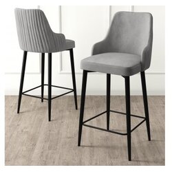 Hanah home set 6 barskih stolica enox grey black Cene