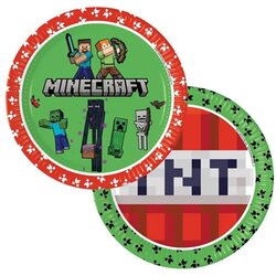 Minecraft set papirnatih tanjura od 8 komada, promjera 23 cm. Cene