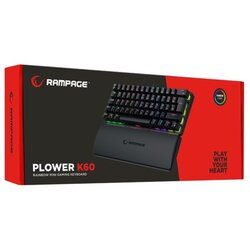 Rampage tipkovnica - PLOWER K60 Black US (žična, mehanska, modro stikalo, angleška, črna, RGB LED) Cene